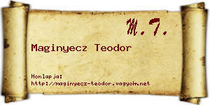 Maginyecz Teodor névjegykártya